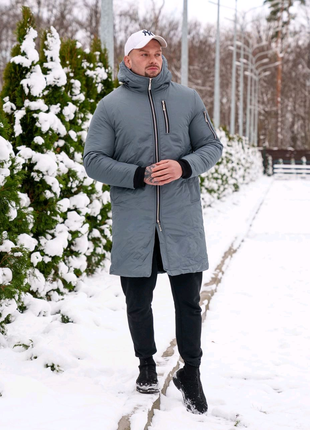 Зимова парка, пальто,куртка подовжена з капюшоном, дуже тепла