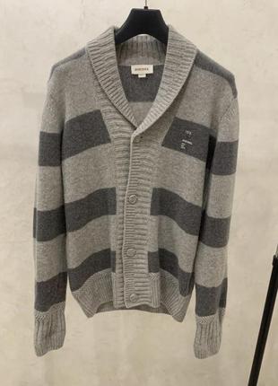 Кардиган светр diesel сірий вовняний джемпер чоловічий