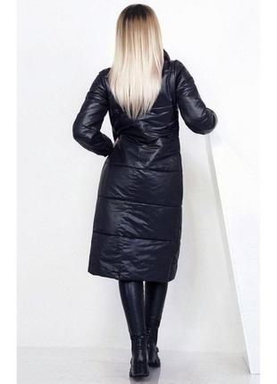 Пальто черное на флисе с капюшоном эко кожа pull &amp; bear