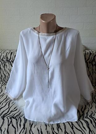 Блуза белая с отделкой