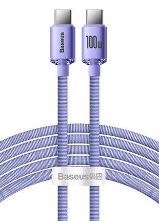 Кабель зарядный Baseus USB Type-C to Type-C USB C Crystal Shin...