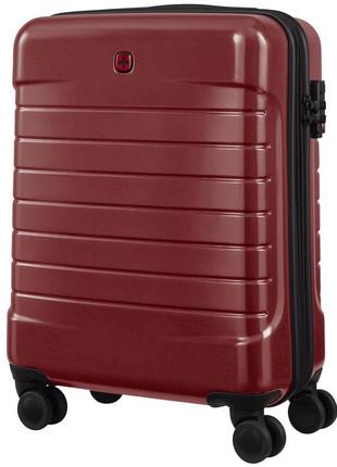Пластиковый чемодан Wenger Lyne маленький 4 колеса красный