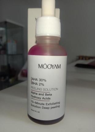 Домашний пилинг с aha30%/bha2% кислотами mooyam peeling soluti...