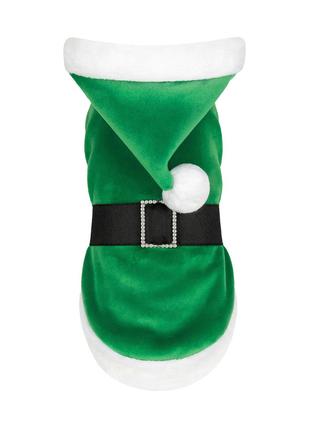 Новорічна попона для собак Pet Fashion Santa зелена розмір S