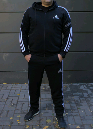 Чоловічий утеплений спортивний костюм БАТАЛ з капюшоном 3-6XL
