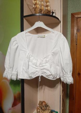 Винтажная баварская блуза кроп топ