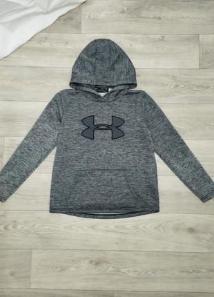 Under armour темный меланж теплый свитшот с капюшоном толстовк...