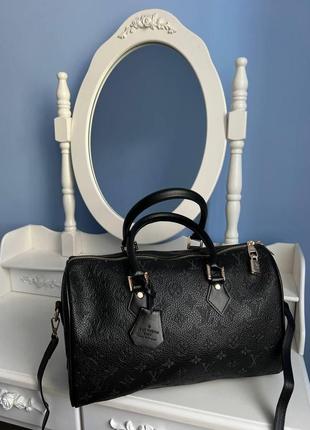 Велика жіноча сумка луї вітон чорна сумочка louis vuitton spee...
