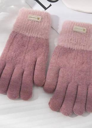 Нові супертеплі рожеві рукавички