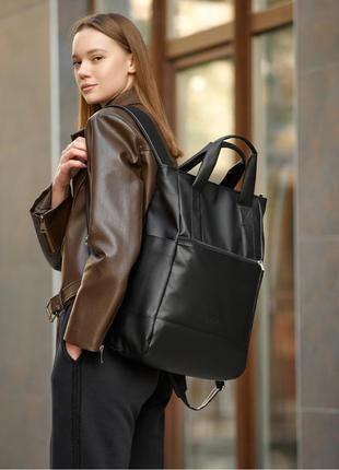 Женская сумка-рюкзак sambag shopper черная