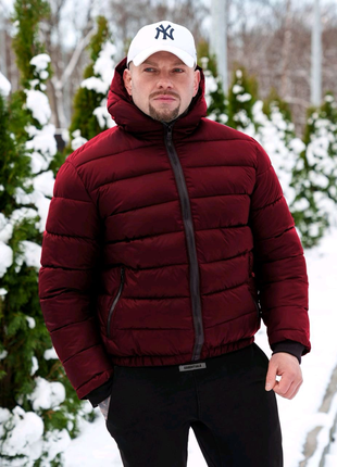 Зимова чоловіча куртка на пуху, пуховик з капюшоном S M L XL