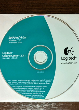 Оригинальный компакт диск Logitech (Set point, Control center)