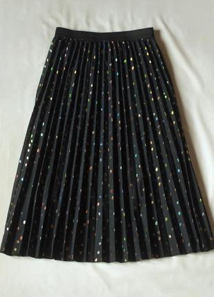Черная вечерняя юбка плиссе миди женская yessica, размер s