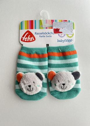 Шкарпетки-брязкальця дитячі fehn c&a 0-12 бірюзовий