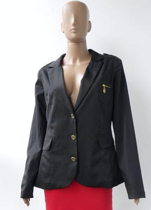 Классический черный пиджак на трех пуговицах 50 размер (44 евр...