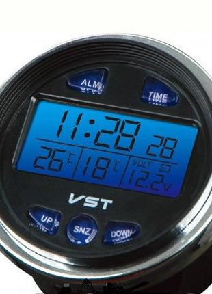 Часы термометр вольтметр круглые для автомобиля VST 7042V для ...