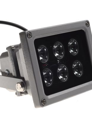 Прожектор инфракрасный ИК для камеры уличный 6 LED 45 градусов...