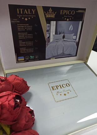 Постельное белье страйп сатин Epico в подарочной упаковке