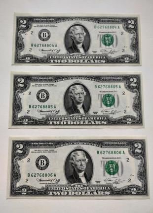 Банкнота номіналом два 2 доллара США однією купюрою 1976 року ...