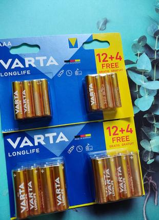 Батарейки Varta Longlife тип AA або AAA з Німеччини