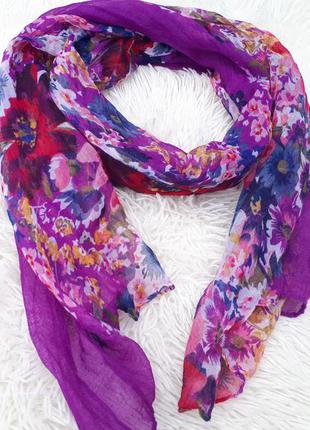 Яркий и легкий немецкий шарф из вискозы в цветочный принт для ...