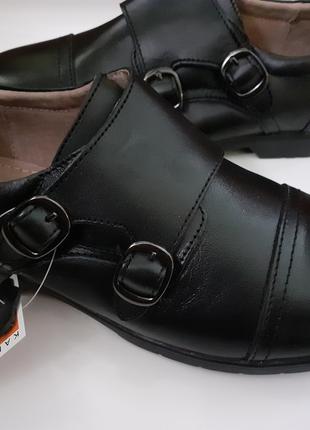 Кожаные черные детские туфли полу ботинки для мальчика KANGFU ...