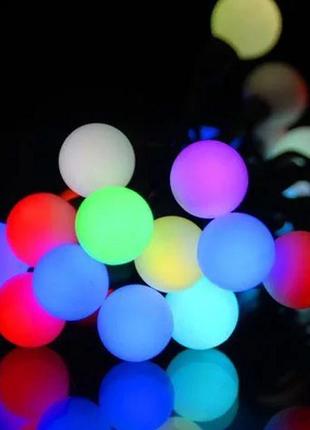 Гірлянда різнокольорові кульки 40 шт кольорові новорічна