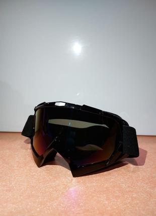 Кроссовые мото очки, тонированное стекло, черные "MotoTech"