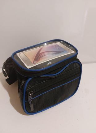 Сумка для велосипеда на раму с карманом для смартфона