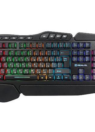 Клавиатура REAL-EL Gaming 8900 RGB Macro игровая с подсветкой