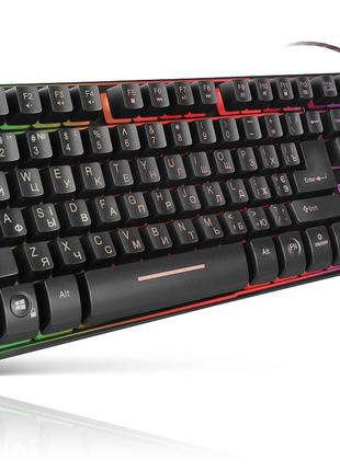 Клавиатура REAL-EL Gaming 8700 Backlit USB игровая с подсветкой