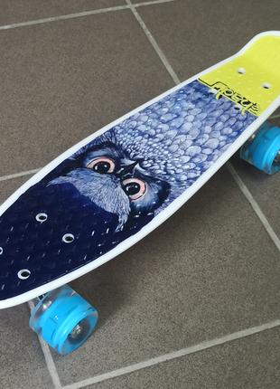 Скейт Пенни борд "Best Board" с ярким рисунком и антискользяще...
