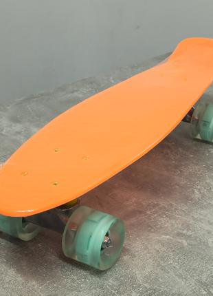 Скейт Пенни борд "Best Board" оранжевый с антискользящей повер...