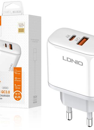 Сетевое зарядное устройство для телефона USB-C, USB-A Ldnio 45...