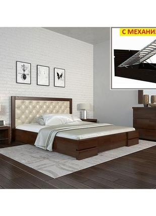 Дерев'яне ліжко "Регіна Люкс" 160 х200 см з підйомним механізмом