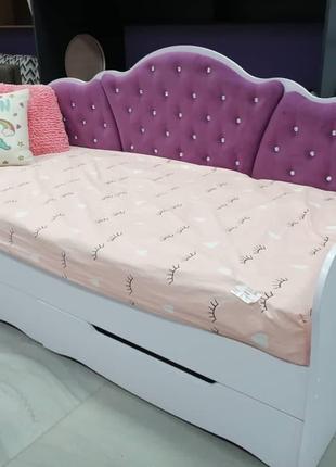 Односпальне ліжко з м'якою спинкою Ліра ( 90х200 см)