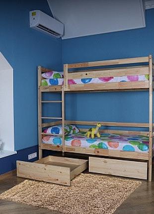 Двухъярусная кровать с ящиками для 2х детей Беби сон 4 ( 80x19...