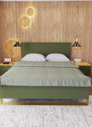 Кровать двухспальная Swan ( 160*200 бали зелёный мдф )