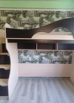 Двоярусне ліжко з місцем під диван 200 см (200 х80 см) Томік 2...