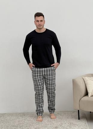 Домашня піжама для чоловіків COSY із фланелі (штани+лонгслив) ...