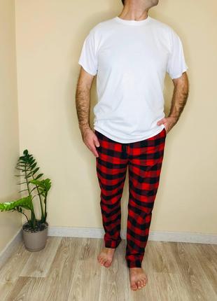 Домашня піжама для чоловіків COSY із фланелі (штани+футболка б...