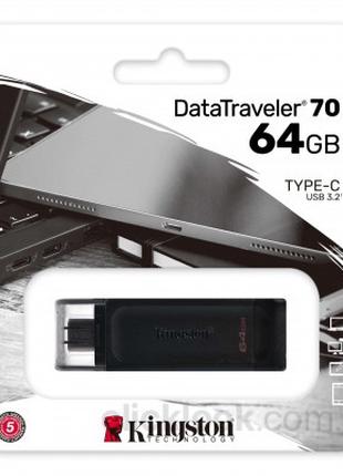 Флеш накопитель USB3.2 64GB DataTraveler 70 USB Type-C (DT70/6...