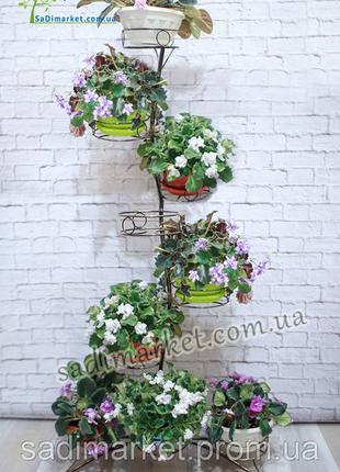 Кованая подставка для цветов Дерево на 9 горшков подоконник