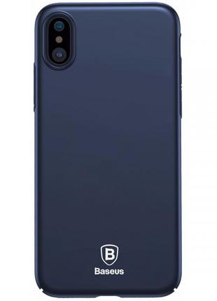Чехол-накладка для iPhone X/Xs поликарбонат, синий Baseus WIAP...
