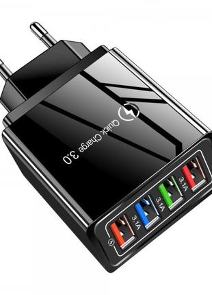 Зарядка 4x USB 18Вт 3.1А Quick Charge 3.0 AC Prof HC376B cp