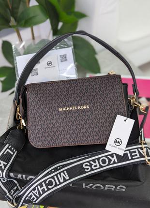Сумка женская Michael Kors кросс-боди коричневый Майкл Корс на...