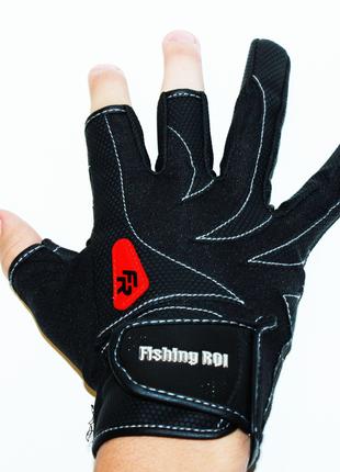 Перчатки спиннингиста «FISHING ROI» WK-05 Черные