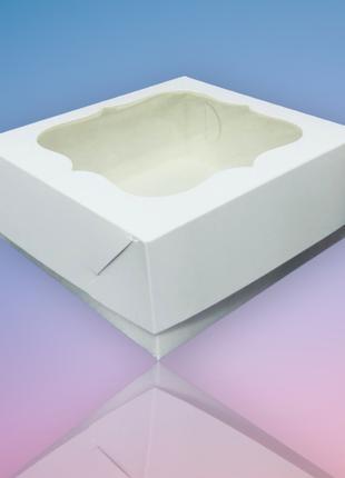 Подарочная коробка 150х150х60 мм Белая с окном