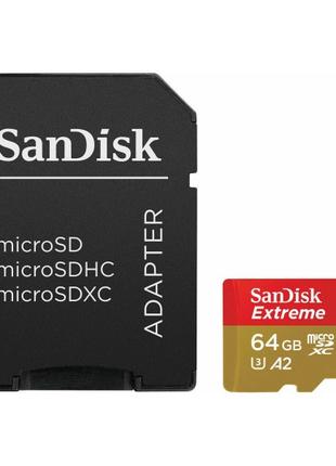 Карта памяти 64 GB microSDXC UHS-I U3 A2 SanDisk Extreme SDSQX...