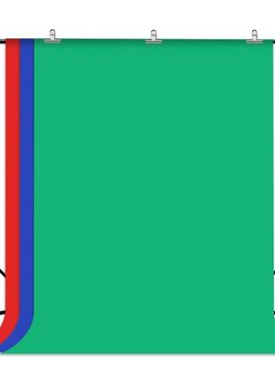 Фон хромакей с держателем 2x2м зеленый синий красный Puluz PKT...